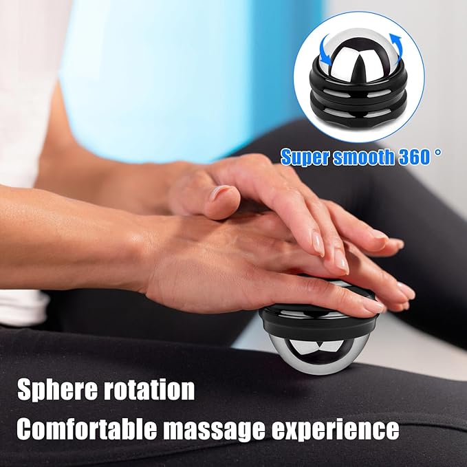 Stainless Steel Massage Roller Ball - Ice Therapy for Muscle Pain Relief, Sore Muscles, and Tension Alleviation Cold & Hot Therapy for Back, Shoulders, Legs, and Calves Myofascial Release Tool-Velvo Beauty