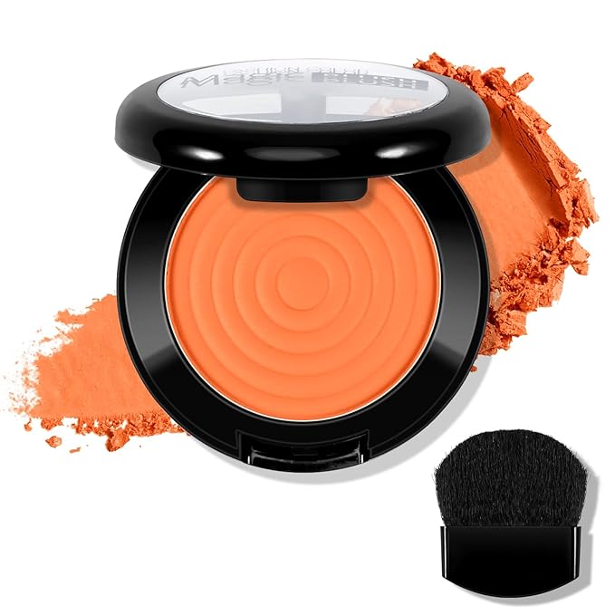 Boobeen Soft Blend Powder Blush for Cheeks, Buildable Color Matte Smooth Blush Palette Compact Blush Powder Makeup, Long-lasting Flush Color, with Mirror and Brush-Velvo Beauty