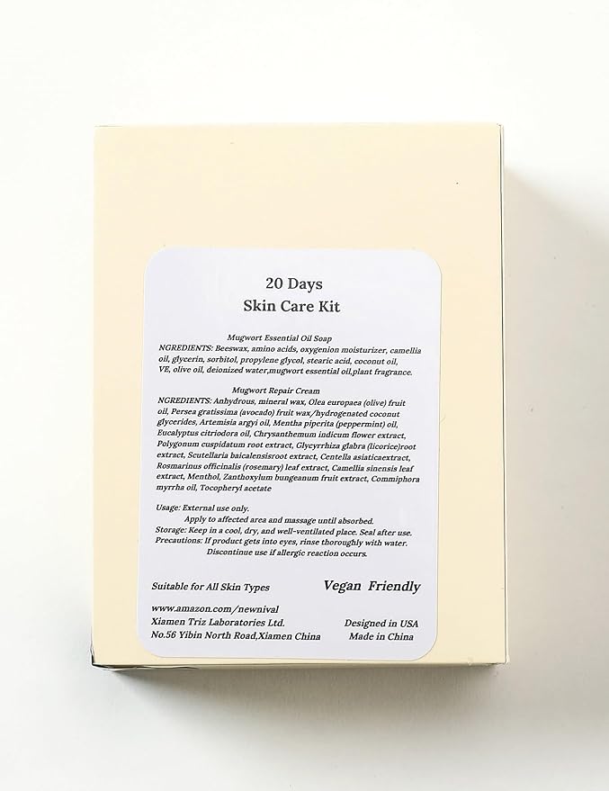 40 Days Complete Acne Skin Care Kit.Mugwort Essential Oil Soap -1Pcs,120g-For Moisturize,Balance Skin.-Acne Recovery Ointment for Facial Acne&Pores-2Pcs,16g.-Velvo Beauty