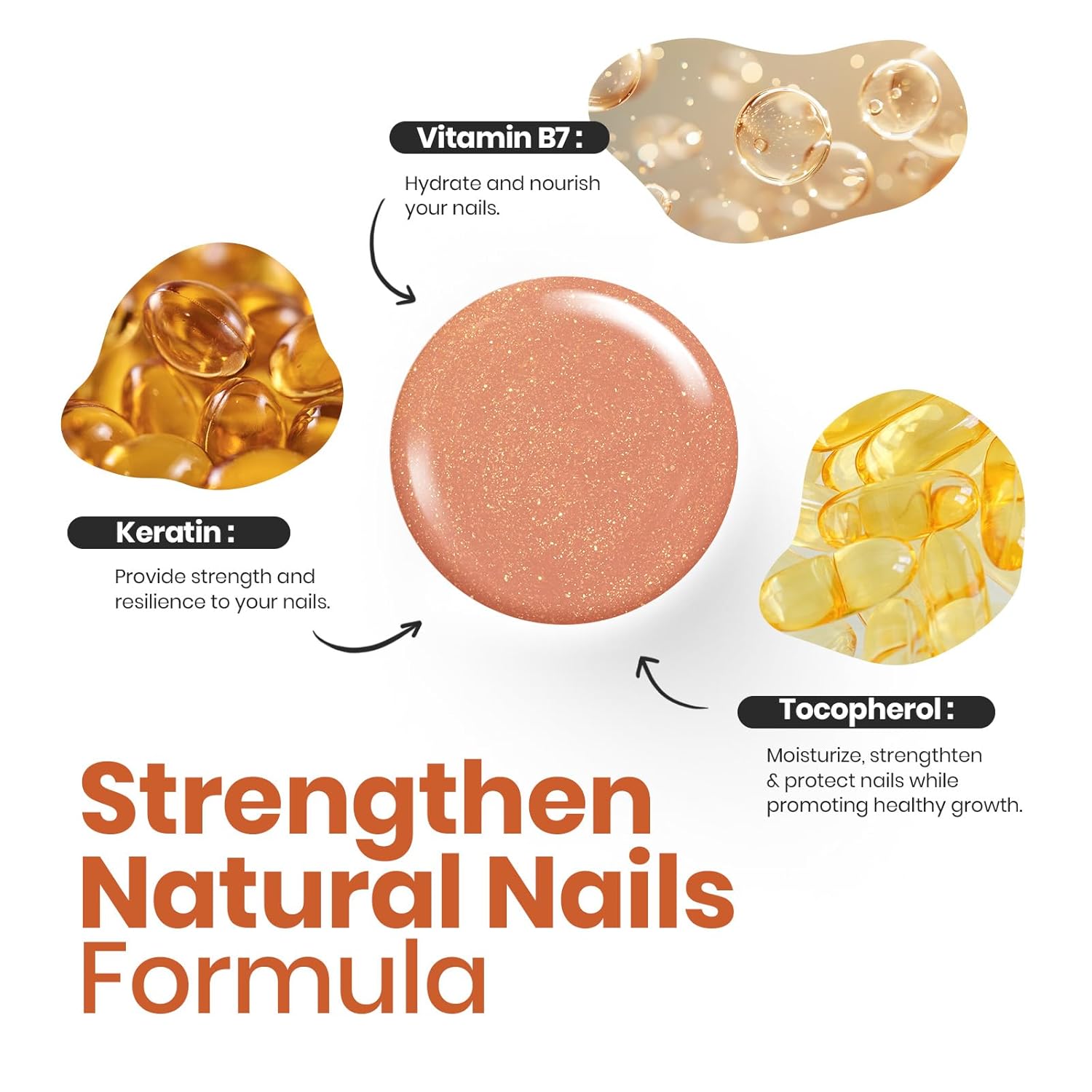 Beetles Glitter Brown Nail Polish –No UV Needed, Air Dry–Rosy Gold Shimmer Nude Rose Nail Lacquer–Fast Drying,Long Lasting,Salon-Quality Polish At-Home DIY-Velvo Beauty