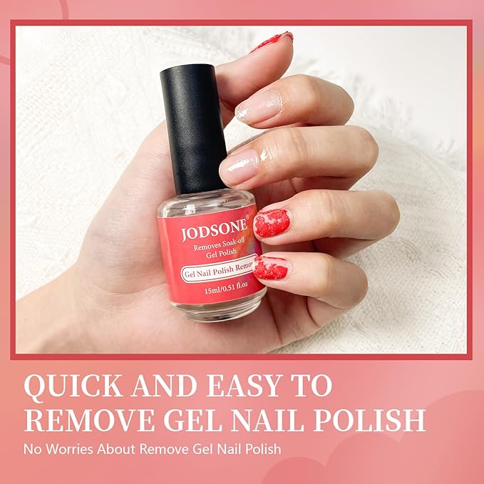 JODSONE Gel Nail Polish Remover 2Pcs Gel Nail Polish Remover 3-5 Minutes Gel Remover Quick-Velvo Beauty
