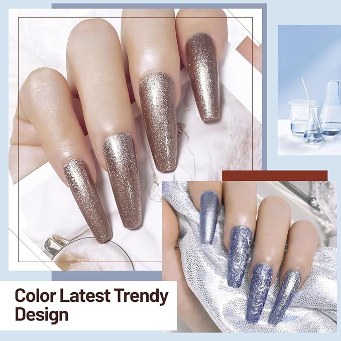 10ml Glitter Nail Polish Set 6 Colors Glitter Effect All Seasons Neutral Color Quick Dry Nail Polish Set for Women Salon DIY Nail Art-Velvo Beauty