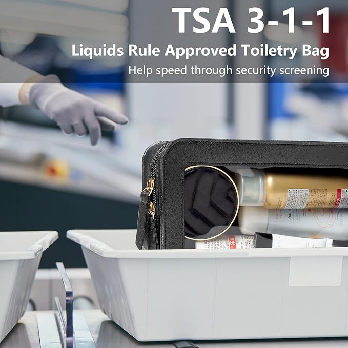 Clear Makeup Bag Small, TSA Approved Portable Toiletry Bag with Zipper Cosmetic Travel Bag Makeup Organizer Case Mini Makeup Pouch for Purse Car Organizer Bag for Women Men-Velvo Beauty