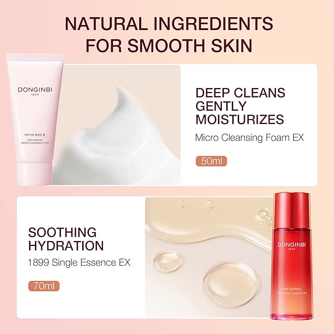[Upgraded] DONGINBI Korean Red Ginseng Essential Care Set EX, Anti Aging Skin Care Routine Kit - Skin Moisturizing For All Skin Type-Velvo Beauty