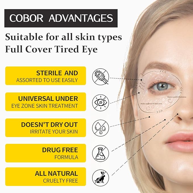 Hydro Collagen Eye Mask Crystal Eye Patches Anti-Aging Under eye Pads Natural Eye Treatment for Wrinkles Dark Circles Bags Moisturize Puff Eye Spa-16 Pairs-Velvo Beauty