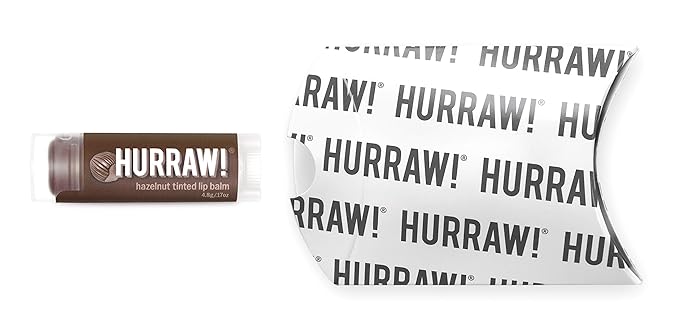 Hurraw! Hazelnut Tinted Lip Balm: (Sheer Brown Tint) Organic, Certified Vegan, Cruelty and Gluten Free. Non-GMO, 100% Natural Ingredients. Bee, Shea, Soy and Palm Free. Made in USA-Velvo Beauty