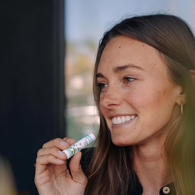 Badger - Classic Lip Balm, Highland Mint, Made with Organic Olive Oil, Beeswax & Rosemary, Certified Organic, Moisturizing Lip Balm, 0.15 oz (4 Pack)-Velvo Beauty