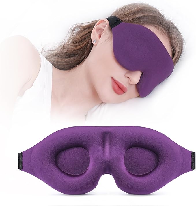 YIVIEW Sleep Mask for Side Sleeper, Complete Light Blocking 3D Sleeping Eye Mask, Soft Breathable Eye Cover for Women Men, Relaxing Zero Pressure Night Blindfold-Velvo Beauty
