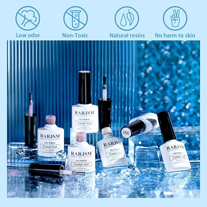 RARJSM Nude Gel Nail Polish Apricot Peach Pink Jelly Gel Polish Set of 6 Transparent Colors 7.5ml Clear Purple Sheer Wine Red Milky Mavue French Manicure LED UV Gel Soak Off Curing Requires Home-Velvo Beauty