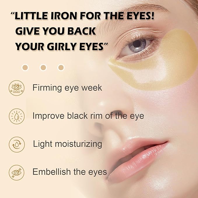 24k Gold Under Eye Patches,60PCS Collagen Eye Masks for Puffy Eyes,Dark Circles,Reduce Wrinkles,Natural Refresh Revitalizing Eye Skin Care Products-Velvo Beauty
