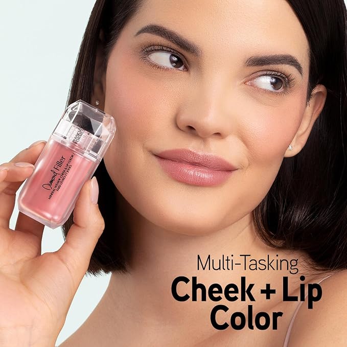 Physicians Formula Mineral Wear®Diamond Filler Cheek & Lip Color, Serum-to-Cream Multi-Use Liquid Blush Formula, Plumps & Smooths for Fuller Looking Cheeks & Lips, Monochromatic Look - Radiant Pink-Velvo Beauty
