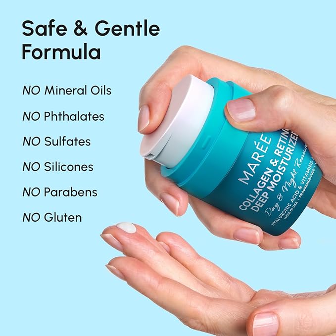 MAREE Face Moisturizer Collagen Cream for Face Gift Set 2 Pack - Hyaluronic Acid & Retinol - Anti-Aging Wrinkle Creams - Crema Para La Cara-Velvo Beauty