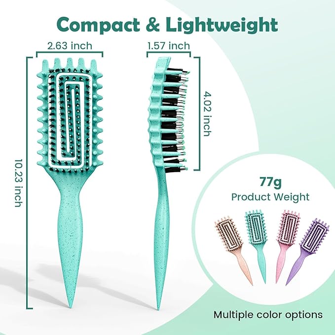 Curl Defining Brush, Curly Hair Brush Defining with Side Gear for Combing, Shaping, and Styling Curly Hair, Lightweight Candy Brush Suitable for All Wet or Dry Hair Types for Women and Men-Velvo Beauty