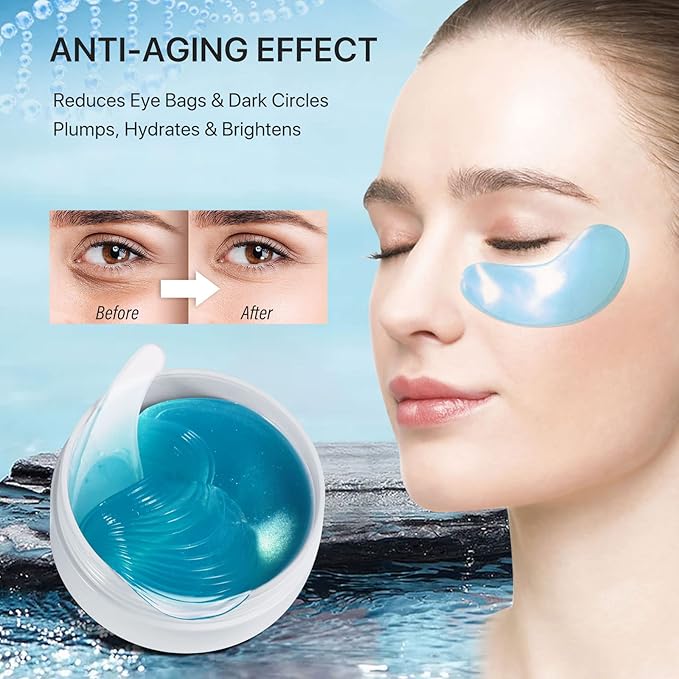 Hydrogel Eye Patches,Hydrogel Under Eye Masks for Dark Circles,Anti Wrinkle Treatment,Under Eye Gel Pads,Eye Mask for Puffy Eyes, Skincare,Hydrating | 60 Pieces/30 Pairs-Velvo Beauty