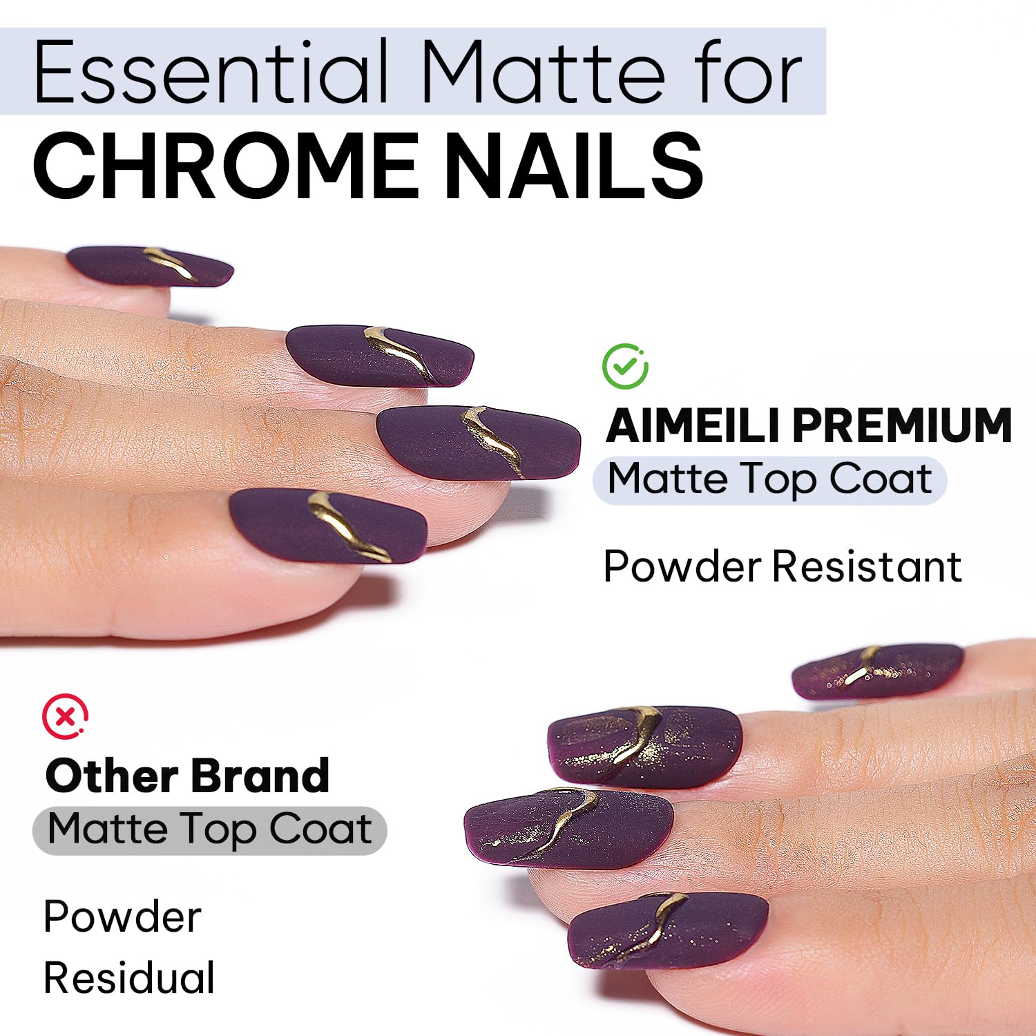 AIMEILI Gel Nail Polish 4pcs, Hema Free, Cruelty Free, Vegan, Soak Off U V LED Nail Art - Base Coat, No Wipe Top Coat, Matte Top, Builder Nail Gel-Velvo Beauty