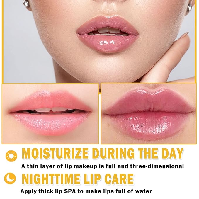 2Pcs Honey Pot Bee Lip Balm with Honey Spoon,Honey Lip Sleeping Mask Overnight 24HR Repair Lip Reduces Lip Lines,Exfoliator Moisturizing Moisture Dry & Chapped Lip Care Products-Velvo Beauty