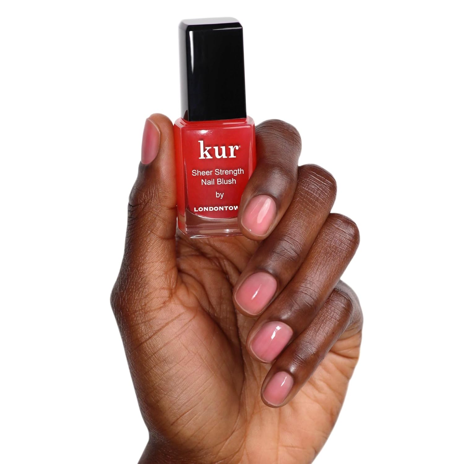 LONDONTOWN Sheer Strength Nail Blush - 2-in-1 Tinted Nail Hardener Strengthening Treatment With Jelly Finish, Poppy, 0.40fl oz-Velvo Beauty