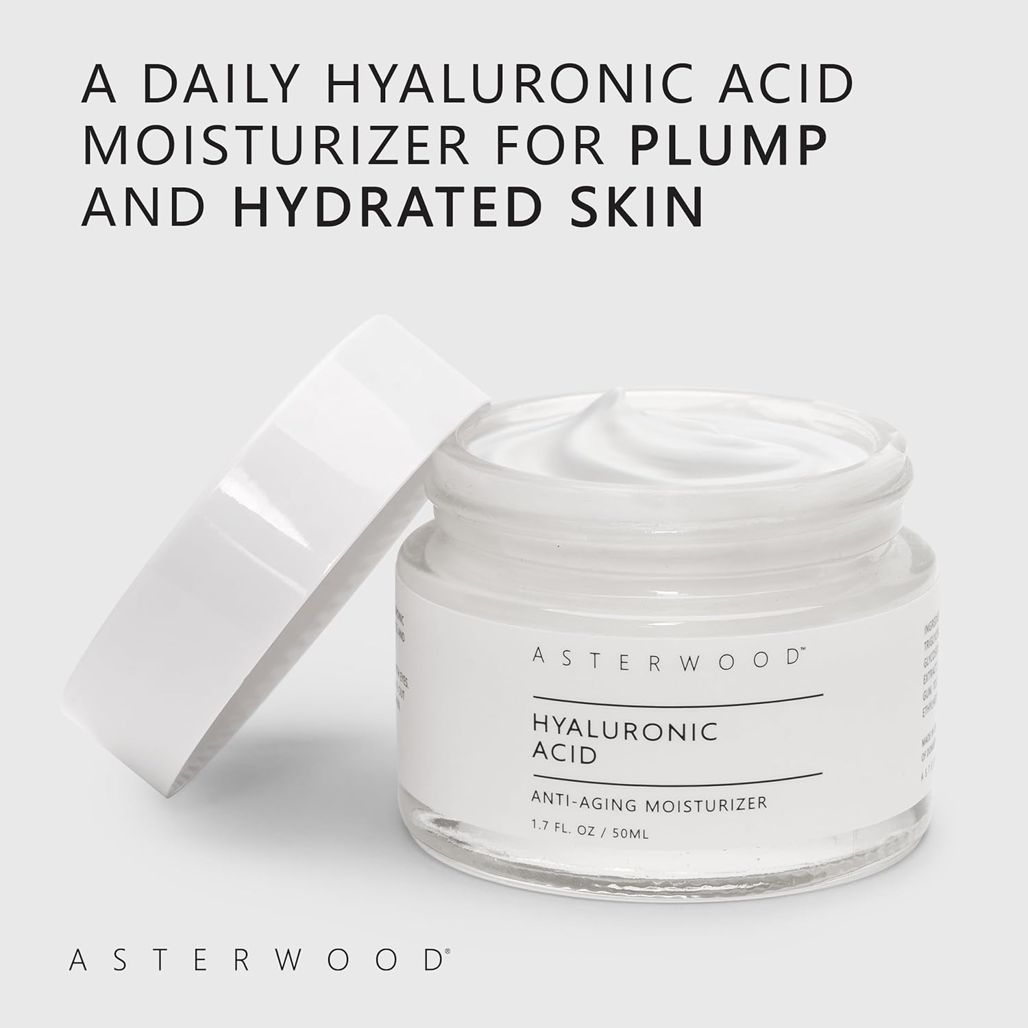 Asterwood Hyaluronic Acid Moisturizer - Anti-Aging, Wrinkle Reducing, Moisturizing, Hydrating - Fragrance-Free, Non-Comedogenic - 1.7 Fl Oz-Velvo Beauty