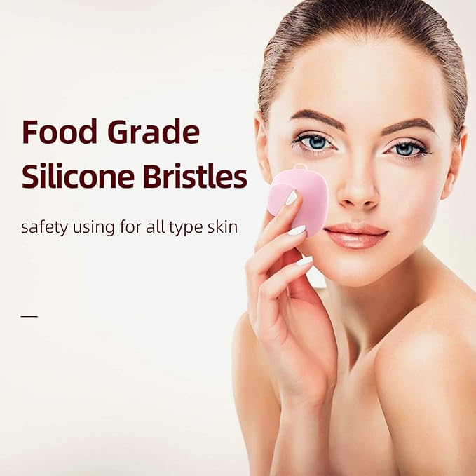 VWMYQ 2 Pack Silicone Face Scrubber for Men and Women Facial Cleansing Brush Silicone Face Wash Brush Manual Waterproof Cleansing Skin Care Face Brushes for Cleansing and Exfoliating (Blue_Pink)-Velvo Beauty