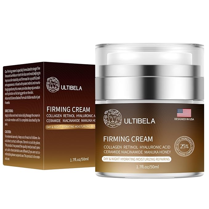 Tighten and Lift Neck Cream, Deep Hydration Neck Firming Cream with Retinol, Collagen & Honey Anti-Aging & Wrinkle Moisturizer for Face, Neck & Décolleté Women & Men 1.7 Fl Oz-Velvo Beauty