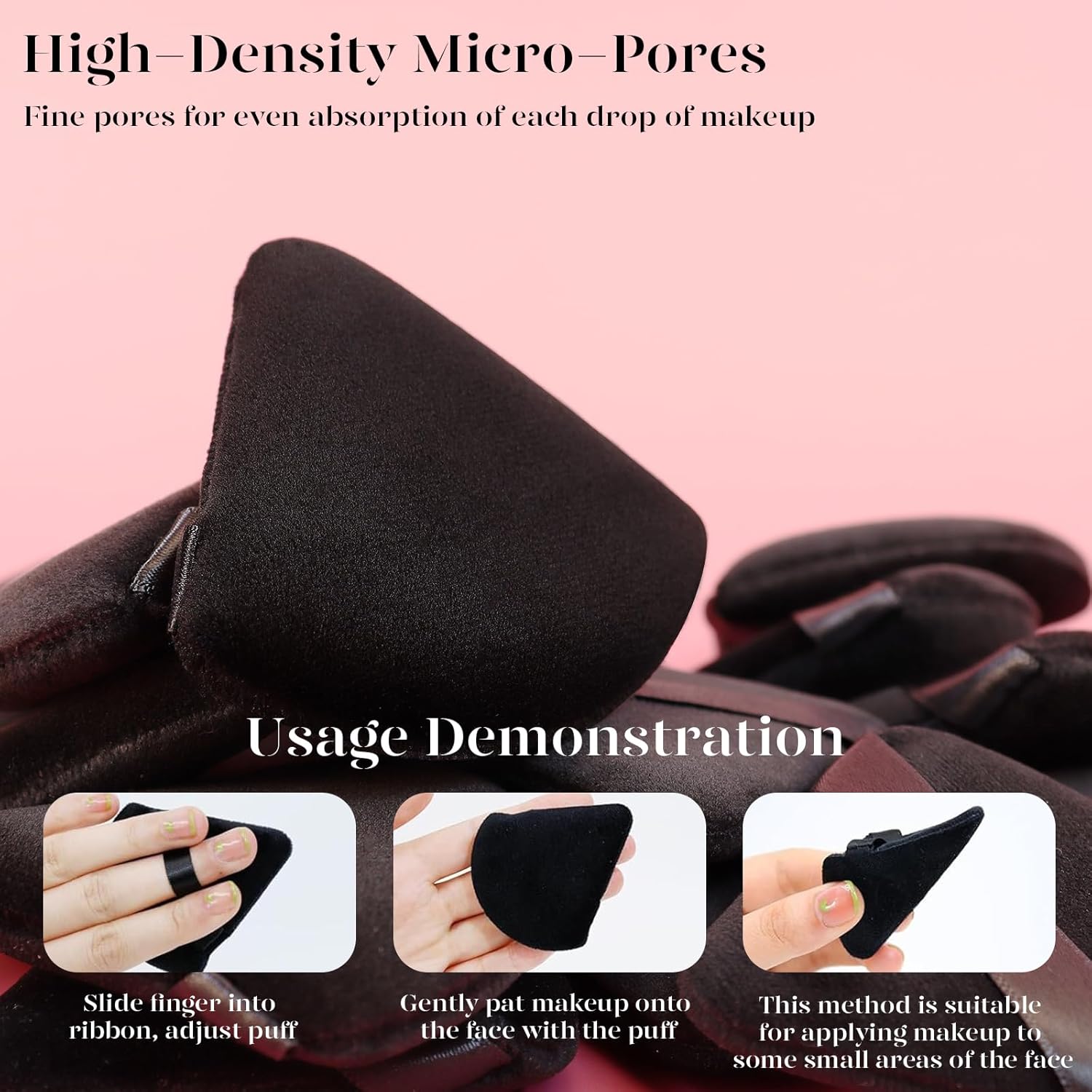 BEAKEY 12pcs Powder Puffs for Face Powder Triangle Powder Puff for Loose and Cosmetic Foundation, Makeup Puff for Contouring, Cloud Kiss Beauty Makeup Tools-Velvo Beauty