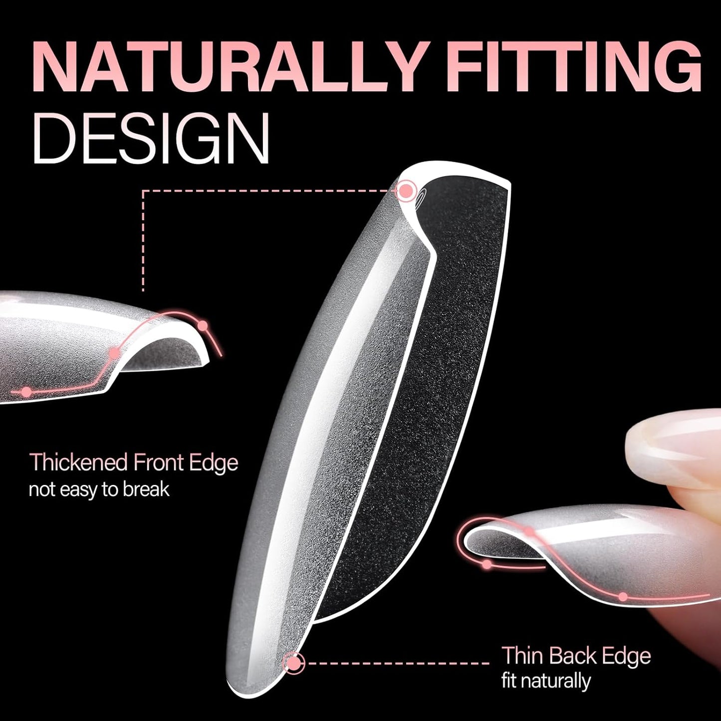 AILLSA Medium Coffin Nail Tips - Pre-shaped False Nail Tips Full Cover Matte Thickened Nails Tips, Fake Nails 450pcs 15 Sizes for DIY-Velvo Beauty