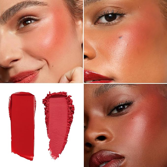 Blush Palette Duo – Cream & Powder Blush Set in Classic Red, Long-Wearing & Moisturizing, Easy to Blend, Radiant Coverage for Cheeks, Eyes & Lips, Magnetic Palette Compatible (2Pack,Merlot Mood)-Velvo Beauty