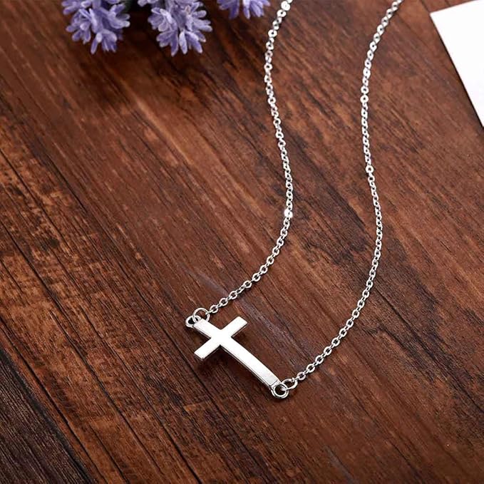Dainty Cross Pendant Necklace Choker Necklace Chain Christian Necklaces Jewelry for Women and Girls-Velvo Beauty