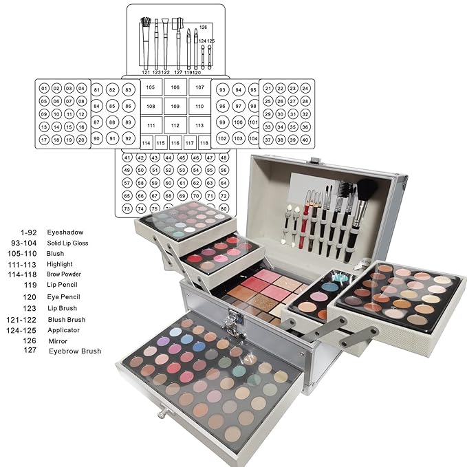 118 Colors Makeup Kit All-in-one Makeup Set, Cosmetic-Gift for Women -Include Makeup Brush Set, Eyeshadow Palette, Brow Powder, Eyebrow Pencil, Lip brush -(Multicolor 101)-Velvo Beauty