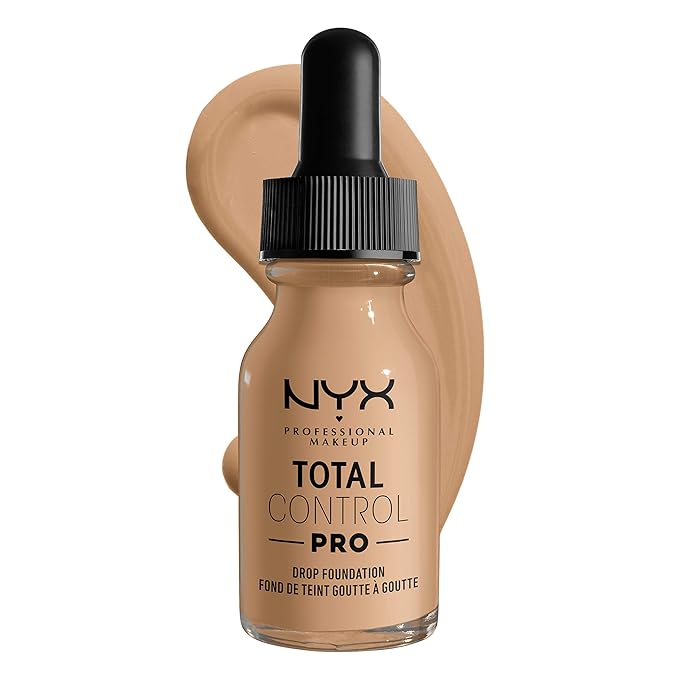 NYX PROFESSIONAL MAKEUP Total Control Pro Drop Foundation, Skin-True Buildable Coverage - Buff-Velvo Beauty