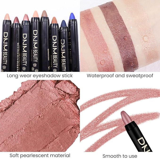 evpct Rose Shimmer Cream Eye Shadow Brightener Sticks Set for Eyes, Rose Shimmery Matte Pencil Eye shadow Applicator Stick Pen Palette Makeup Waterproof sombras en crema para ojos 27#-Velvo Beauty