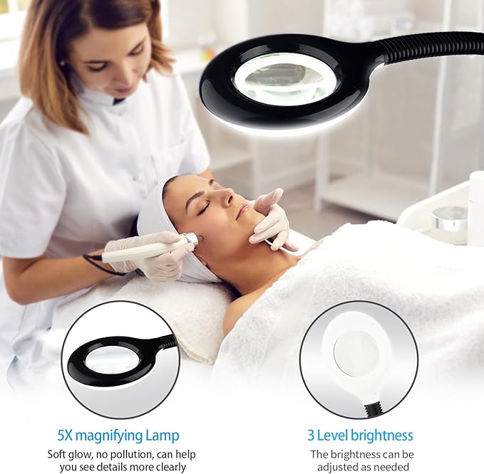 Professional Facial Steamer on Wheels, 2-in-1 Facial Steamers with 5X Magnifying Lamp, Facial Steamer for Facial Deep Cleaning, Facial Humidifier for Spa, Salon and at Home Use-Velvo Beauty