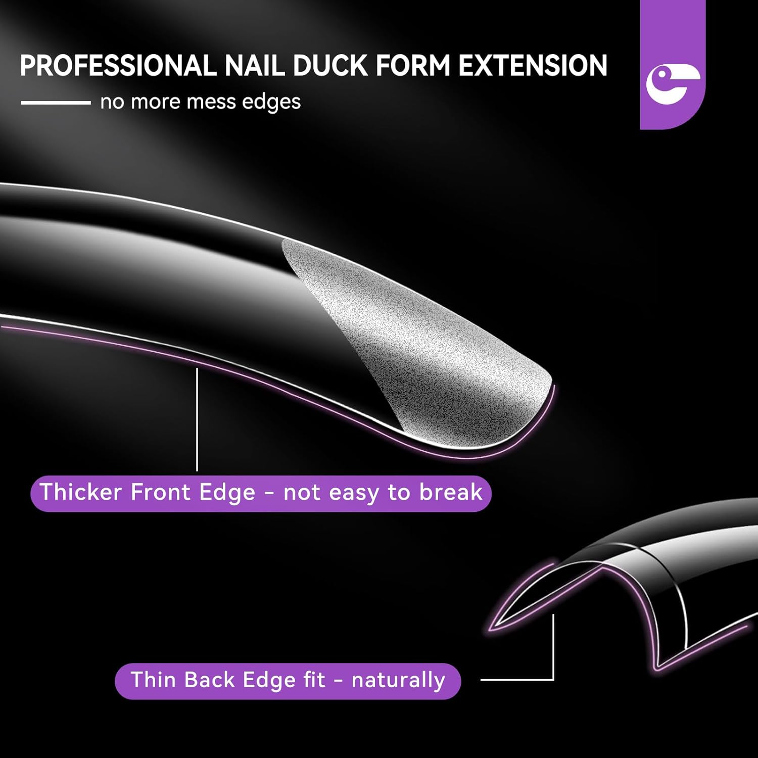 Gelike EC Duck Dual Forms for Extension: 120 Pcs Color Nail Form, 12 Size Nail Forms For Builder, Half Matte Gel Forms For Manicure Art Design Salon Diy-Velvo Beauty