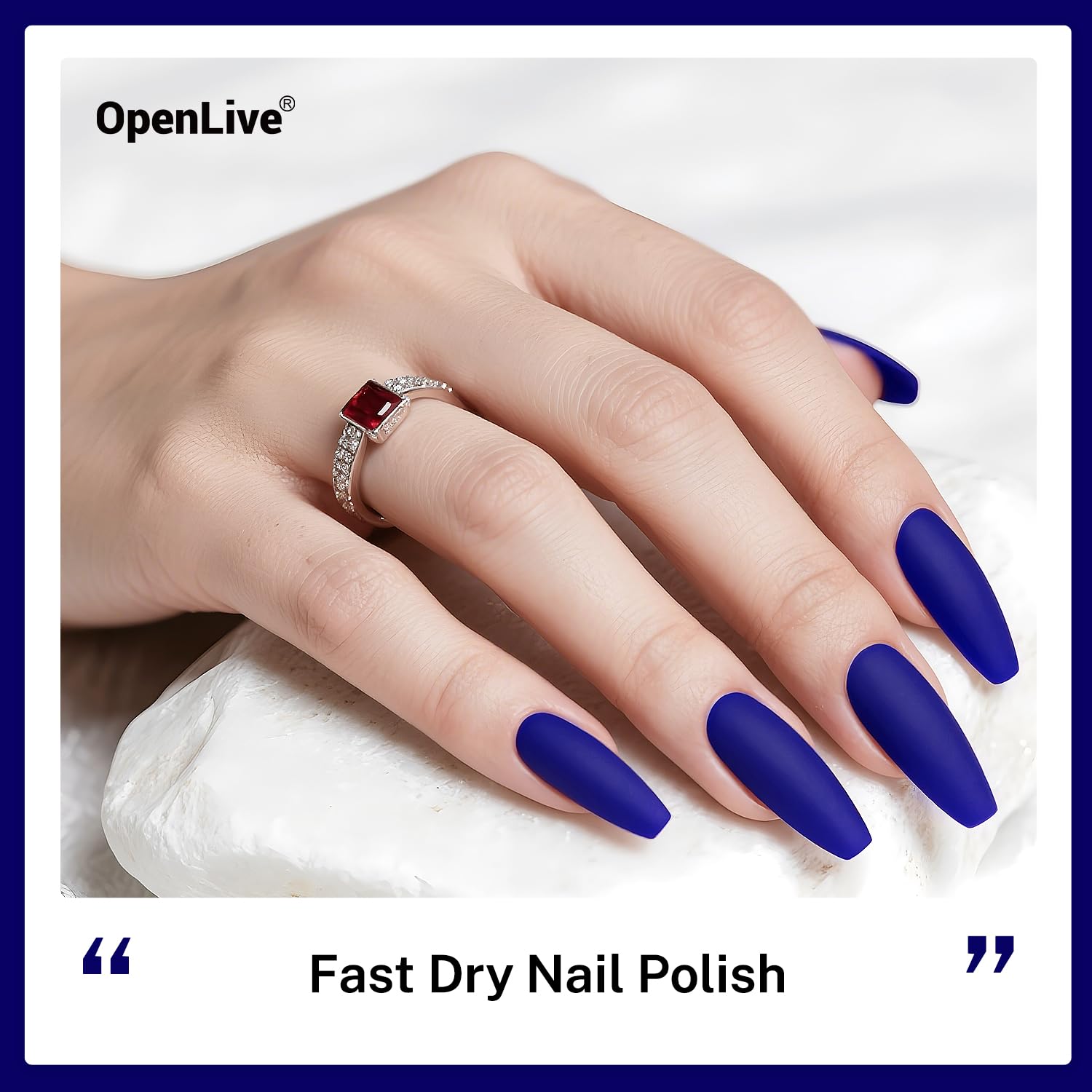 16.5ml Dark Blue Nail Polish Large Volume Quick Dry Nail Polish, Long Lasting Shine, Fingernail Toenail Nail Art DIY Home Travel Nail Art Gift-Velvo Beauty