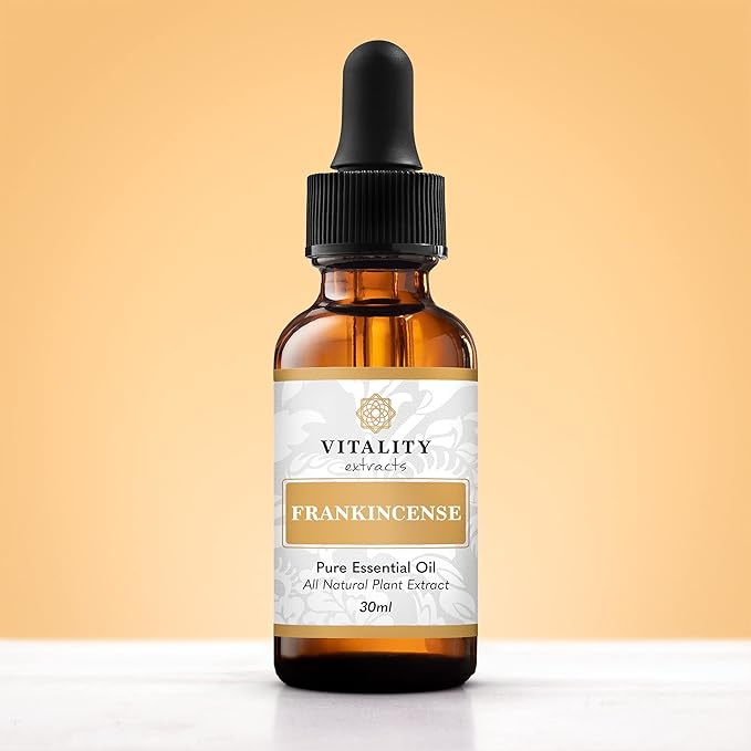 Vitality Extracts Frankincense Essential Oil - 30ml, Boswellia Serrata, Aromatherapy, Skin Care, Natural Calm, Stress Relief, Yoga, Comfort-Velvo Beauty