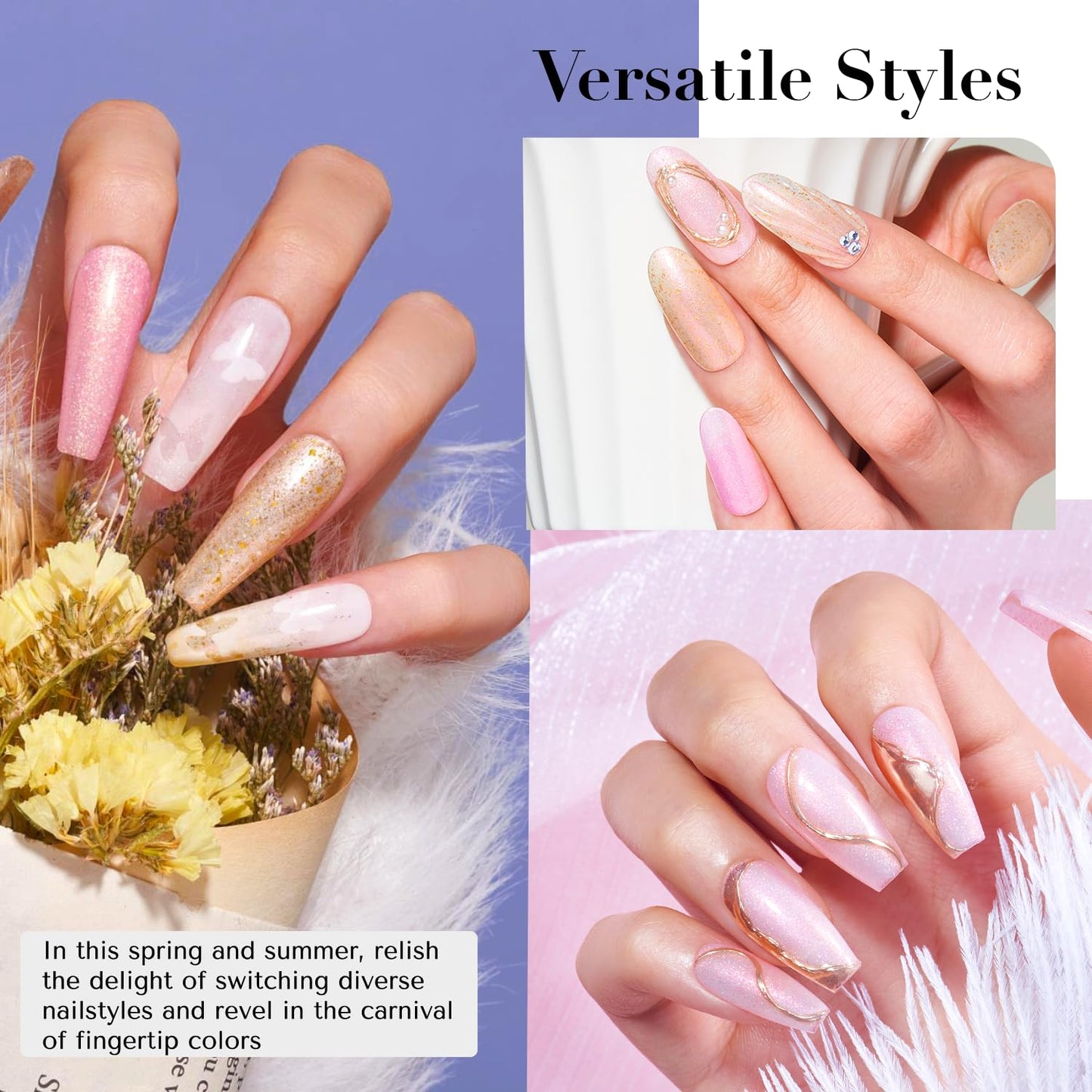 AZUREBEAUTY Magnetic Cat Eye Nail Polish Set – 2 Cat Eye & 2 Glitter Colors with Top Coat, Chrome Shimmer Gel Effect, Quick Dry Long Lasting DIY Nail Kit for Salon Home-Velvo Beauty