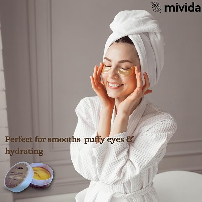 Caffeine & Hyaluronic-Acid Hydra-Gel Eye Pads - Anti Wrinkle Under Eye Patches, 60PCS | Gold Under Eye Patches For Puffy Eyes, Eye Bags and Wrinkles-Velvo Beauty