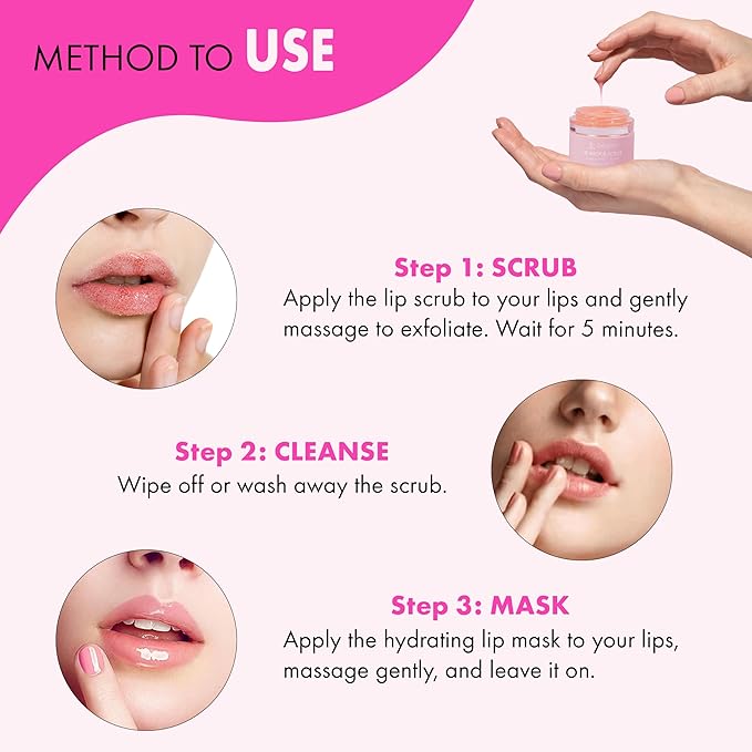 Lip Mask Overnight - Lip Sleeping Mask and Lip Scrub Exfoliator, Scrubber, Moisturizer, Balm and Hydrator for Lip Care, Therapy, Butter, Repair and Treatment for Dry, Cracked Lips-Velvo Beauty