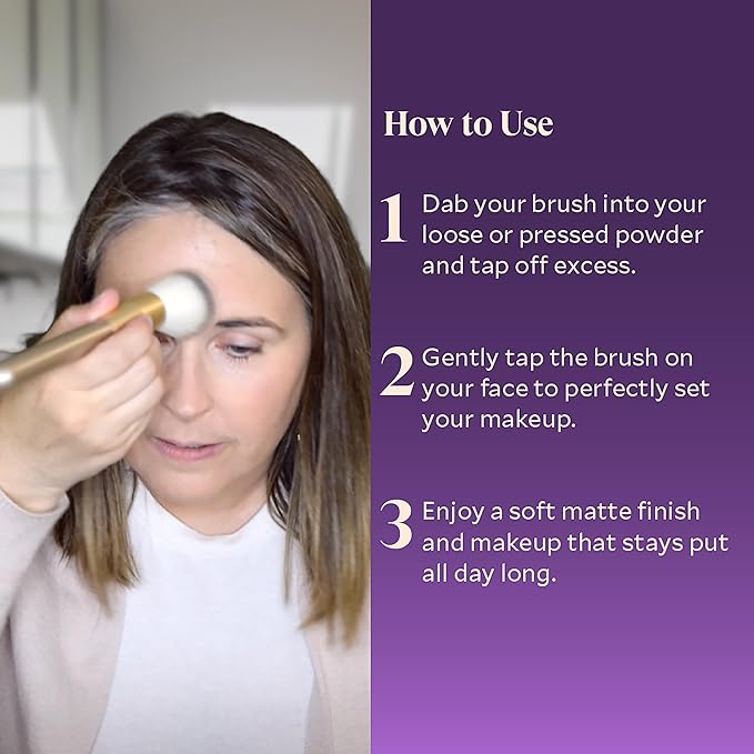 Fièra Finishing Powder Brush - Custom Facial Brush for Loose Powder - Quick & Easy Application - Lightweight & Easy to Clean - Pairs Perfectly with Fièra HD Matte Finishing Powder-Velvo Beauty