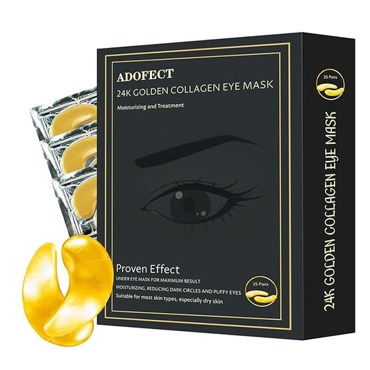 25 Paris Under Eye Patches Eye Mask for Puffy Eyes, Reducing Dark Circles, Anti-Aging & Refreshing, Collagen Eye Mask Eye Pads for Skin Care, 24K Gold-Velvo Beauty