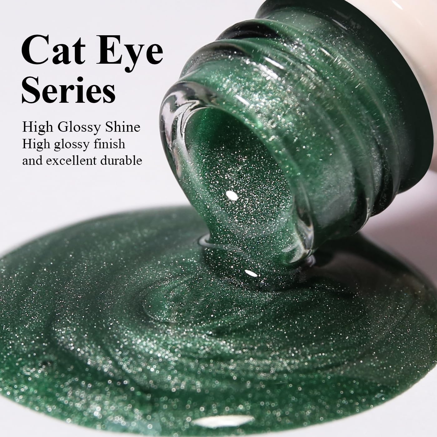 Imtiti Cat Eye Gel Nail Polish, Spring Green Holographic Magnetic Crystal Nail Gel Polish With Magnet Glittery Galaxy Spring Summer Kit Soak Off UV Led 10ML-Velvo Beauty