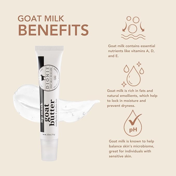 Dionis Goat Butter Overnight Leave On Lip Mask - Raspberry, Goat Milk, Jojoba & Moringa Oils Moisturize & Repair Cracked, Chapped & Dry Lips - Chocolate Shortbread Scented Formula Stays On All Night-Velvo Beauty