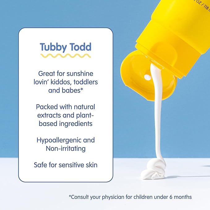 Tubby Todd Face and Body Mineral Protection Sunscreen Kit for Baby, Toddler and Kids - The Sun Bundle - Sunscreen Lotion 4 Fl Oz, Sunscreen Spray 6 Fl Oz and Sunstick 0.5 Oz - Fragrance-Free-Velvo Beauty