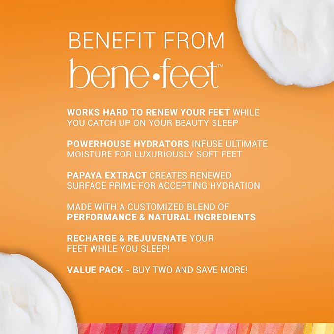 Benefeet Sweet Dreams Overnight Foot Repair - Night Cream for Detox, Moisturize & Soften Dry Cracked Skin, With Apple Cider Vinegar, Turmeric & Borage Oil, 4oz (2 Pack)-Velvo Beauty