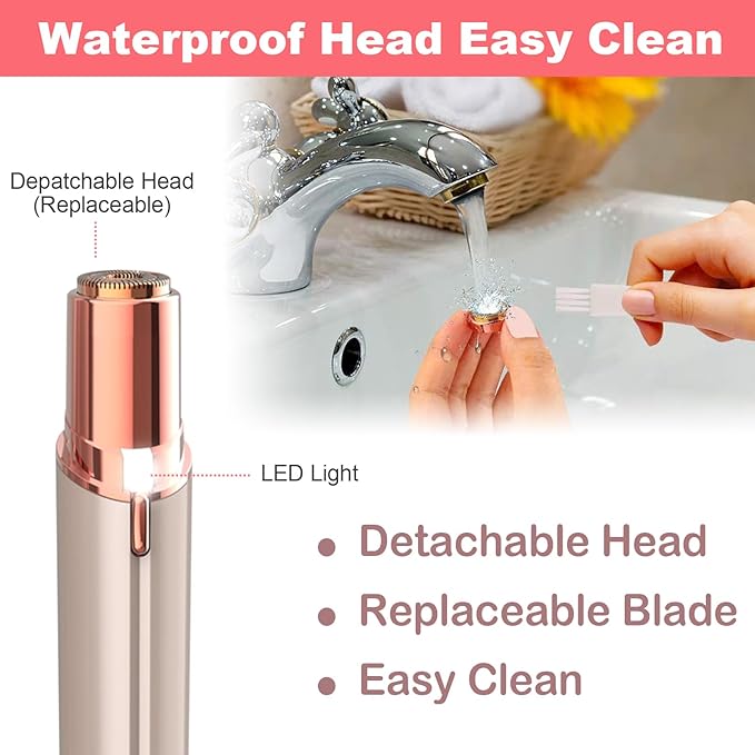 Facial Hair Remover for Women - Removal Shaver for Women - USB Rechargeable Lady Face Razor Trimmer for Face Lips Chin Peach Fuzz Arms Legs and Bikini Line-Velvo Beauty