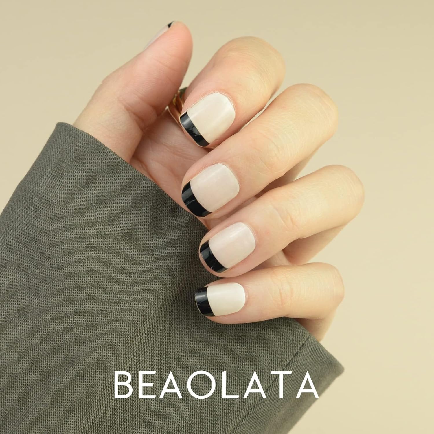 Nail Polish Strips, 32PCS Salon Quality Wraps, Long Lasting Gel Nail Stickers for Women Easy Apply& Remove (Playing Black)-Velvo Beauty