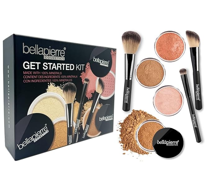 bellapierre Get Started Kit | Includes 2 Mineral Foundations, 1 Blush, & 1 Bronzer | Mineral Makeup Essentials | Non-Toxic and Paraben Free | Oil and Cruelty Free | Long Lasting Formulas – Deep-Velvo Beauty