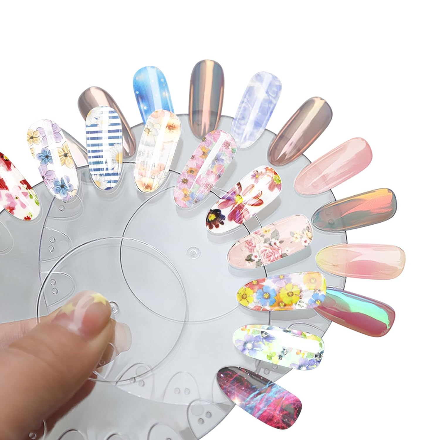 WOKOTO 300 Sheets Nail Foils Transfer Nail Art Holographic Flower Rose Solid Nail Art Foil Sheets, 1 Set for All Various Designs Nail Transfer Foil for Women Girls Nails-Velvo Beauty