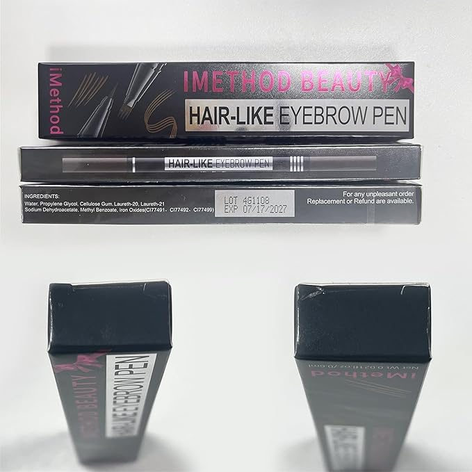 iMethod Microblading Eyebrow Pen - Eyebrow Pencil Magical 2-in-1 Dual-Ended Eye Brow Pencils for Women with 4-Fork-Tip & Precise Brush-Tip Create Natural Hair-Like Brows, Last All-Day, Light Brown-Velvo Beauty