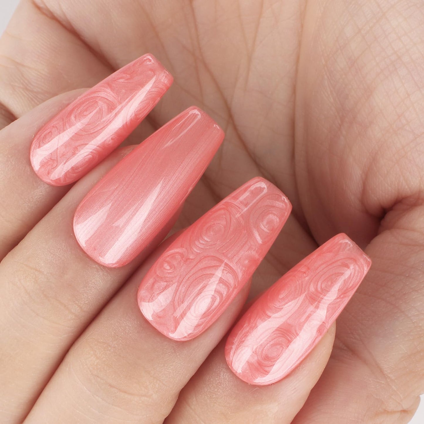 Coral Pearl Gel Nail Polish - 0.51 fl oz Pearl Coral Pink Shimmer Gel Polish for Manicure Salon or DIY Nail Art At Home - GP0025-Velvo Beauty